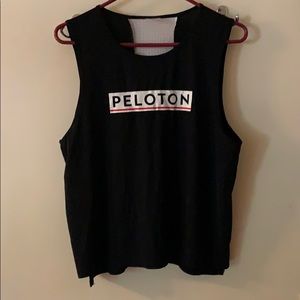 Peloton workout top w/ white stripe